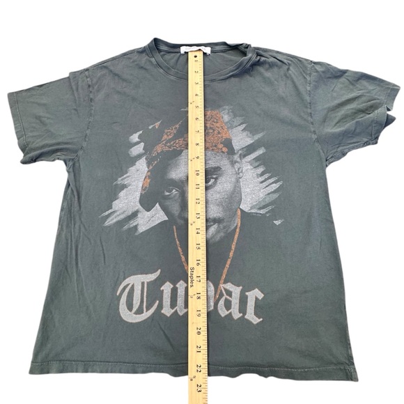 Men's Gray Graphic Tupac Shakur T-Shirt - Picture 8 of 8